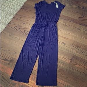 Short sleeve navy jumpsuit size M